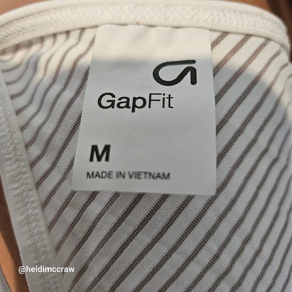 GapFit Burnout  Stripe Tank in White Medium - Picture 5 of 7